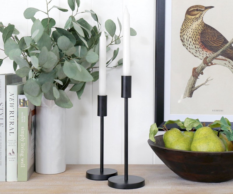 Tall Warwick Black Candlestick