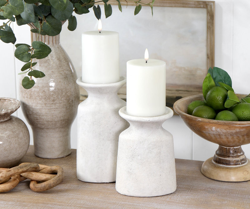 Dawson Cream Candle Holder Short