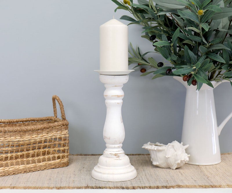 Bramford Whitewash Wooden Candlestick Gift ideas for that special