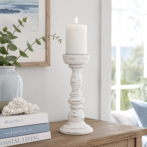 Dawson Whitewash Candle Holder, a functional fitting for displaying, holding or organising household items
