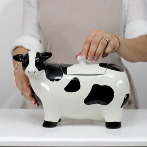 Farmhouse Cow Kitchen Storage Jar, highlighting the product's distinctive form and defining design