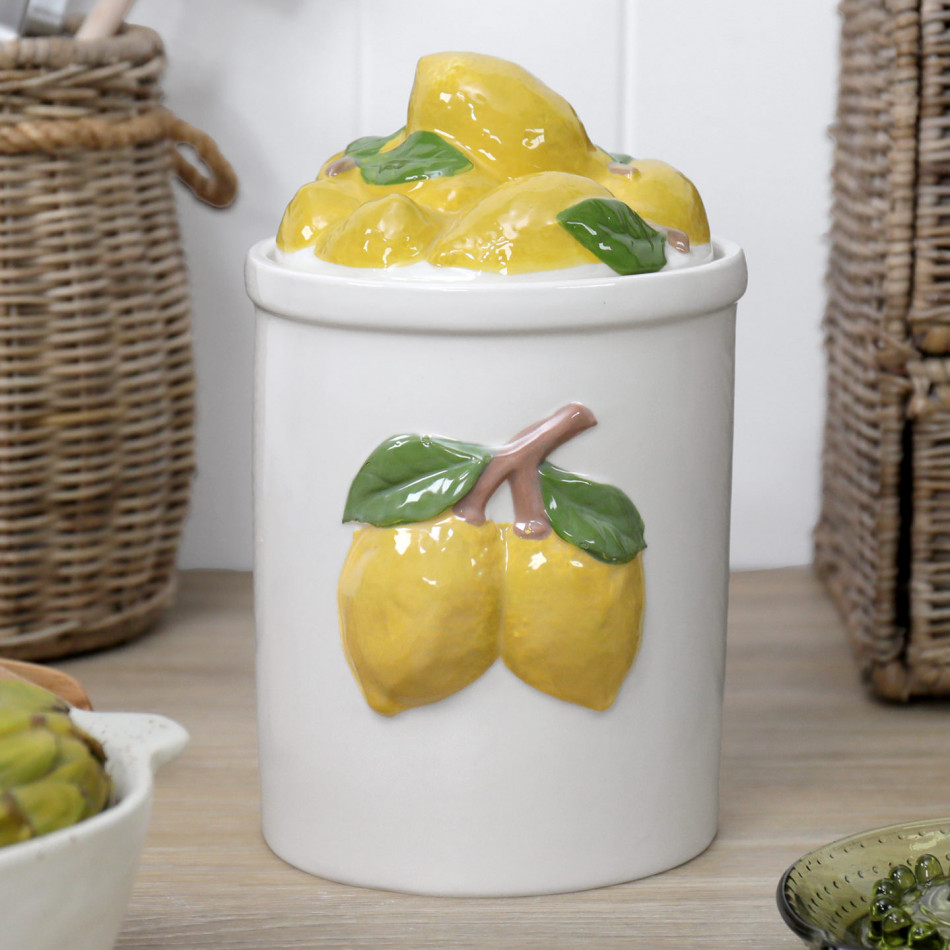 Limone Ceramic Kitchen Canister, decorative home accessory