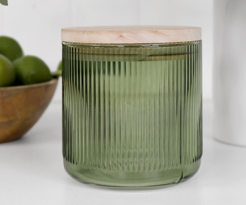 Buxton Green Glass Canister