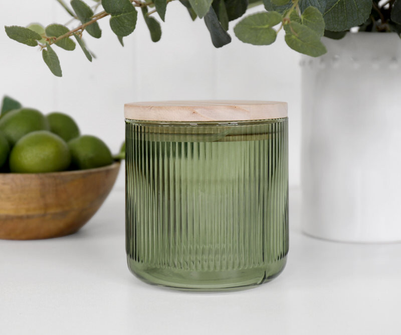 Buxton Green Glass Canister