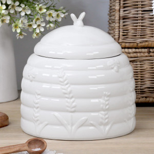 Honeyfield White Bee Kitchen Storage Jar