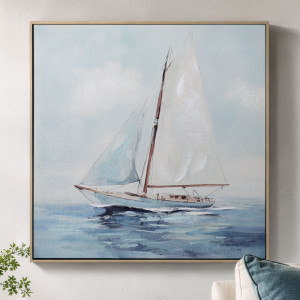 Saltwater Sails Framed Canvas Painting, framed wall artwork