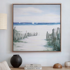 Capell Bay Coastal Canvas Painting, decorative wall artwork for an interior display