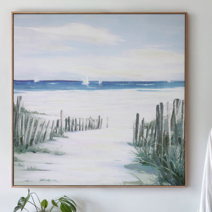 Capell Bay Coastal Canvas Painting, framed wall artwork