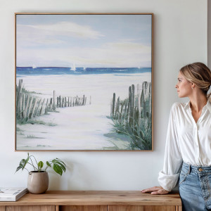Capell Bay Coastal Canvas Painting, presented as decorative artwork for creating a focal point on a wall