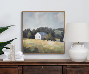 Hill Farm Landscape Canvas Painting