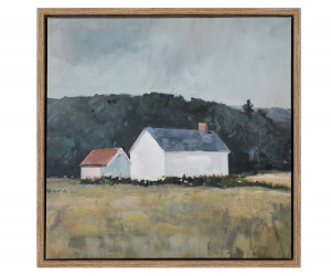 Prairie Cabins Landscape Canvas Painting