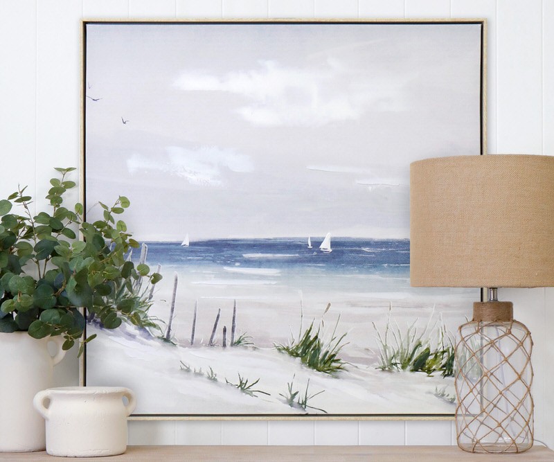 Capell Bay I Coastal Framed Canvas Painting