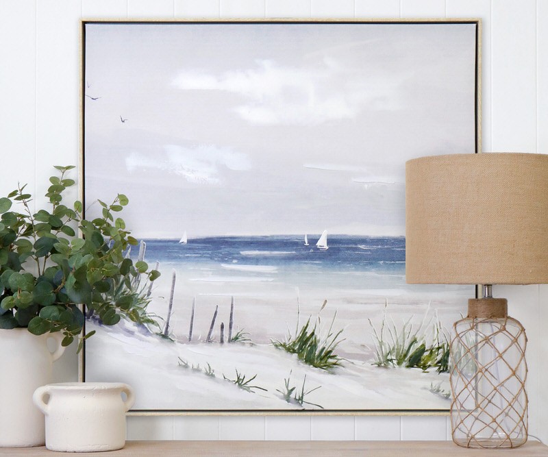 Capell Bay I Coastal Framed Canvas Painting