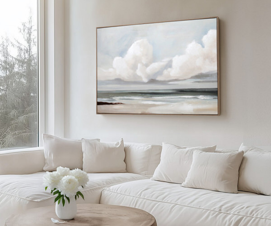 Whitecliff Bay Coastal Canvas Painting