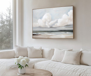 Whitecliff Bay Coastal Canvas Painting