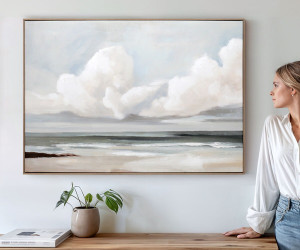 Whitecliff Bay Coastal Canvas Painting