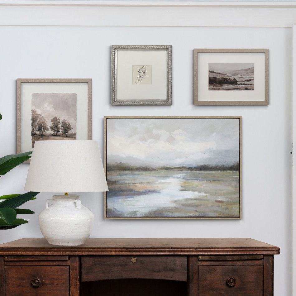Stillwater Landscape Canvas Painting, presented as decorative artwork for creating a focal point on a wall
