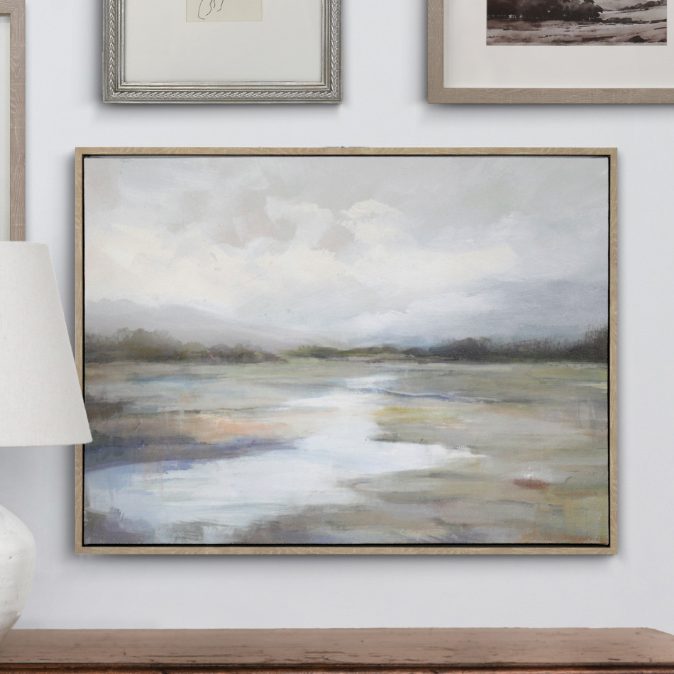 Stillwater Landscape Canvas Painting, framed wall artwork