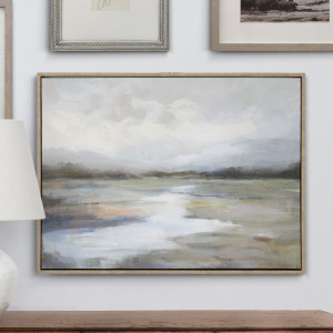 Stillwater Landscape Canvas Painting, framed wall artwork