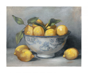 Citron Lemons in Bowl Still Life Painting