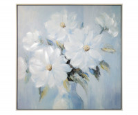 Lucie Blue Peonies II Framed Canvas Painting