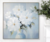 Lucie Blue Peonies II Framed Canvas Painting