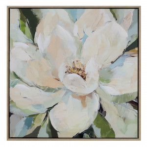 Magnolia Dream Framed Canvas Painting, decorative wall artwork for an interior display