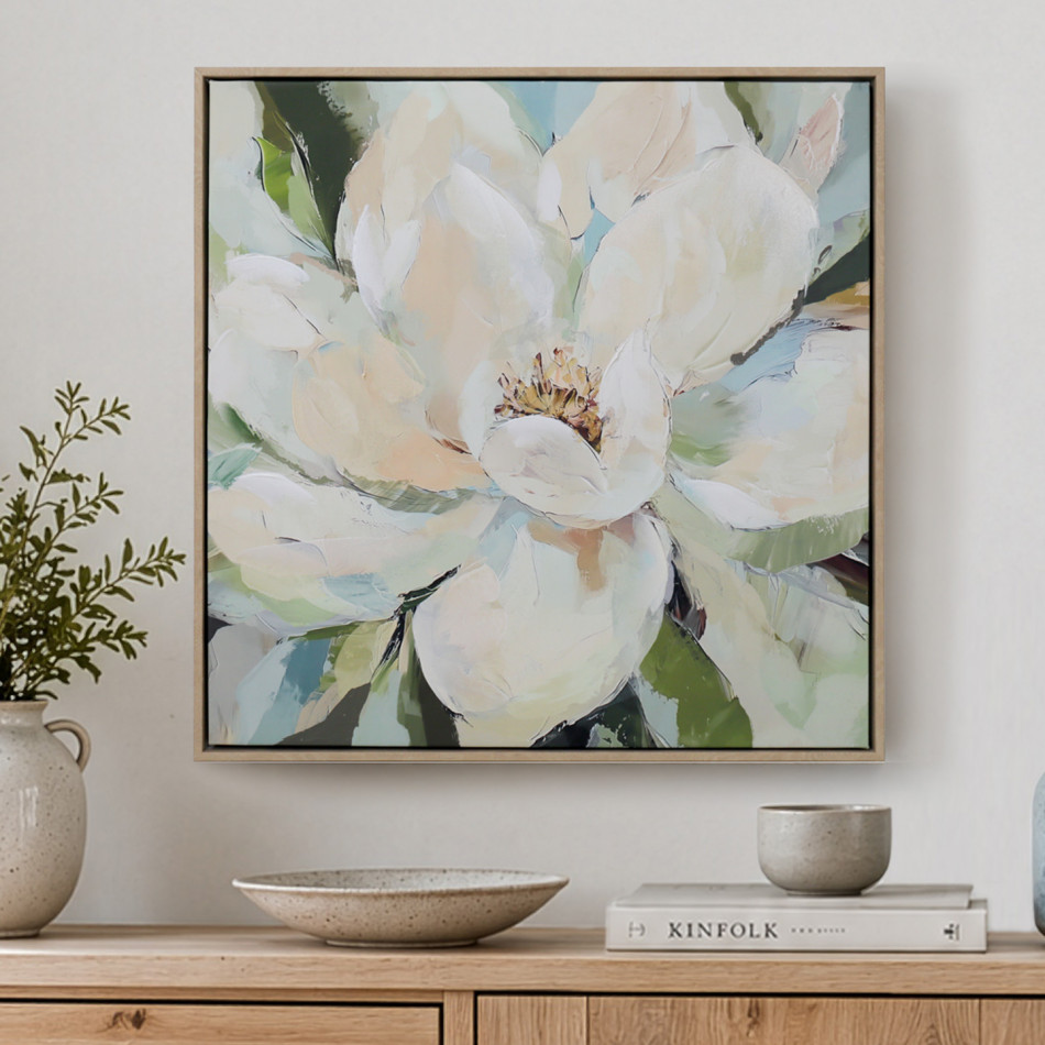 Magnolia Dream Framed Canvas Painting, framed wall artwork