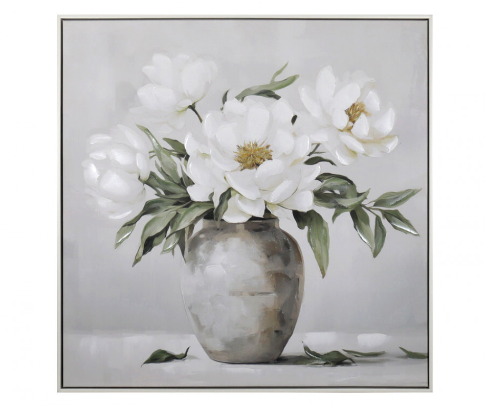 Delphine White Blooms I Canvas Painting