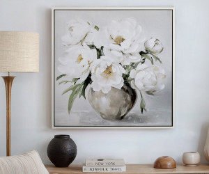 Delphine White Blooms II Canvas Painting
