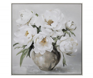 Delphine White Blooms II Canvas Painting