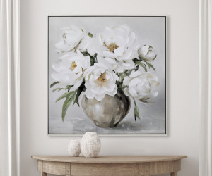 Delphine White Blooms II Canvas Painting