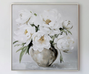 Delphine White Blooms II Canvas Painting