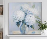 Melody Blue Hydrangeas Framed Canvas Painting