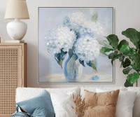 Melody Blue Hydrangeas Framed Canvas Painting