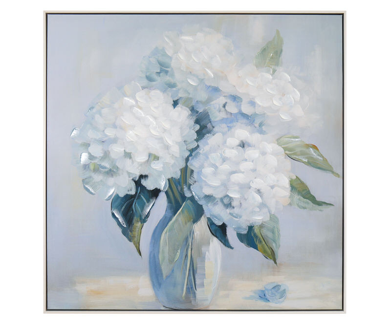 Melody Blue Hydrangeas Framed Canvas Painting