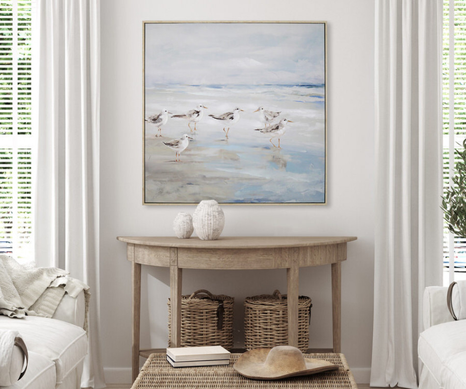 Lagoon Seabirds Canvas Painting