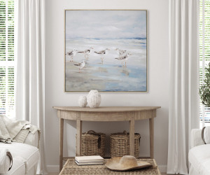 Lagoon Seabirds Canvas Painting
