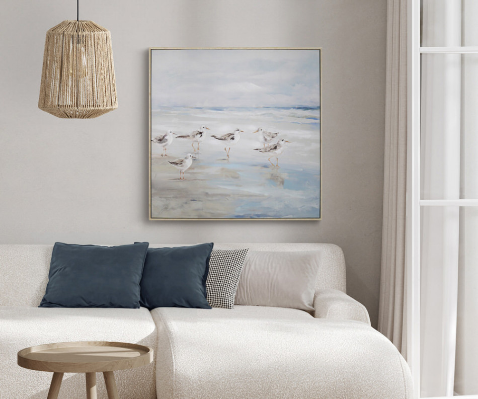 Lagoon Seabirds Canvas Painting