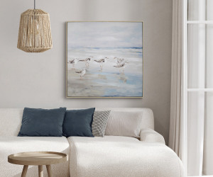 Lagoon Seabirds Canvas Painting