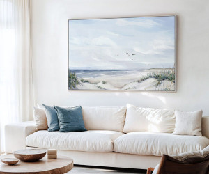 Silver Tides Beach Landscape Canvas Painting