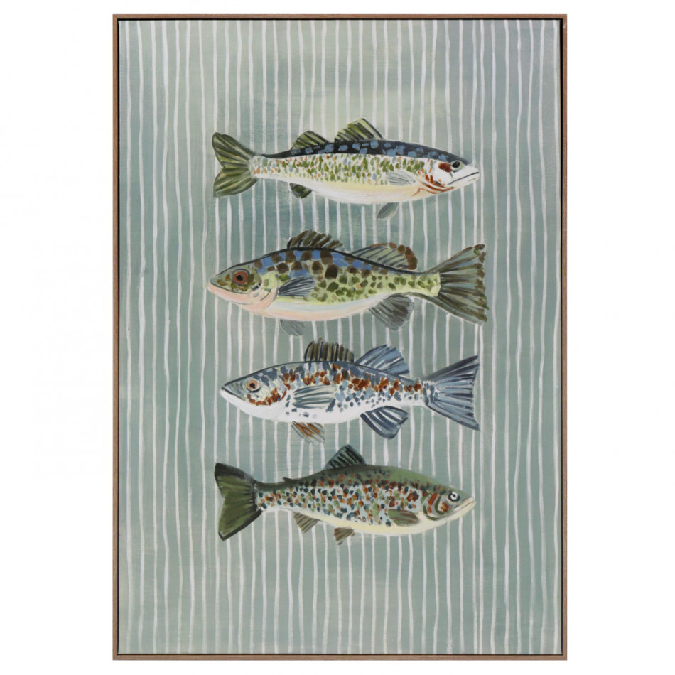 Tidepool Fish Coastal Canvas Painting, decorative wall artwork for an interior display