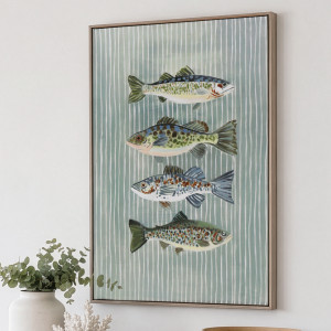 Tidepool Fish Coastal Canvas Painting, presented as decorative artwork for creating a focal point on a wall