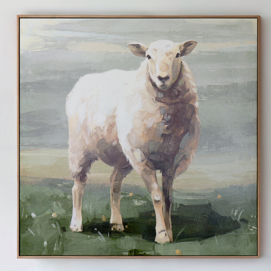 Corriedale Country Sheep Canvas Painting, framed wall artwork