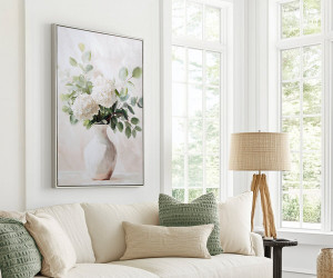 Bellevue II White Hydrangeas Canvas Painting