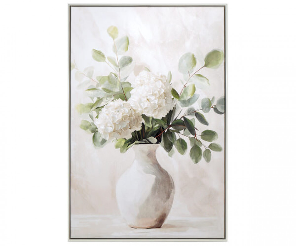 Bellevue II White Hydrangeas Canvas Painting