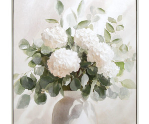 Bellevue I White Hydrangeas Canvas Painting