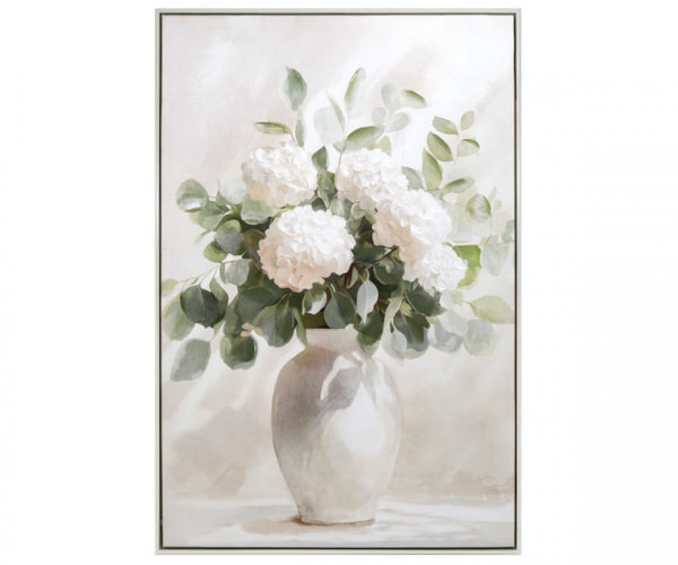 Bellevue I White Hydrangeas Canvas Painting