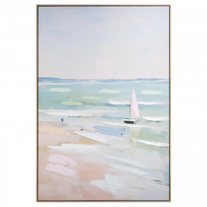 Morning Tide Beach Painting, decorative wall artwork for an interior display