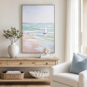 Morning Tide Beach Painting, presented as decorative artwork for creating a focal point on a wall